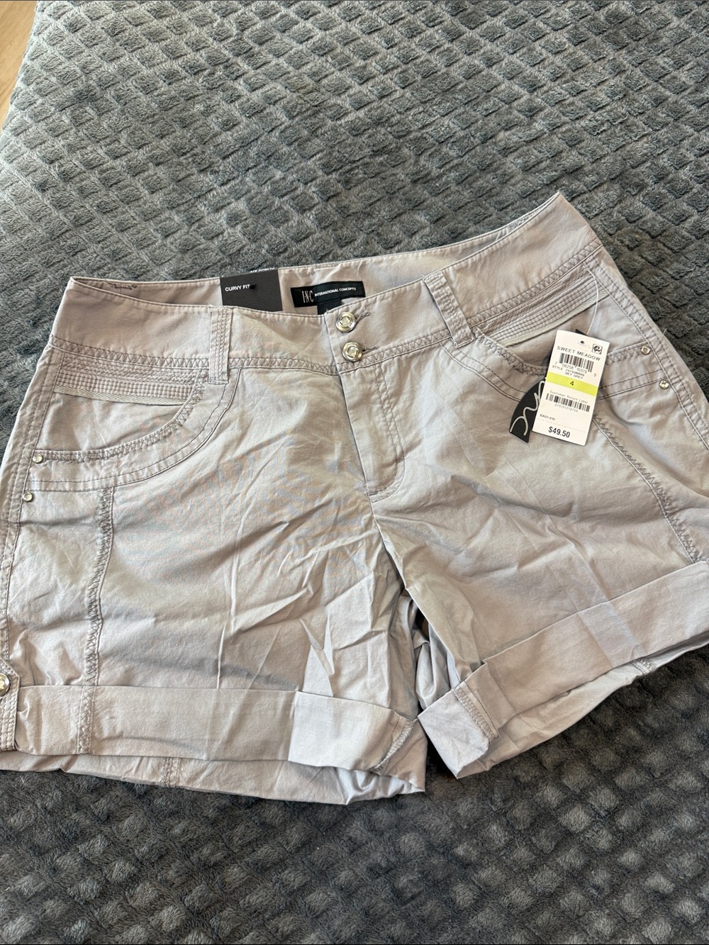 INC International Concepts Light Gray Women’s Bermuda Shorts
